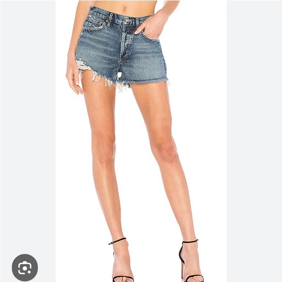 AGOLDE Jean Short PARKER VINTAGE CUT OFF High Rise Raw Hem Sz 27 - Picture 1 of 14